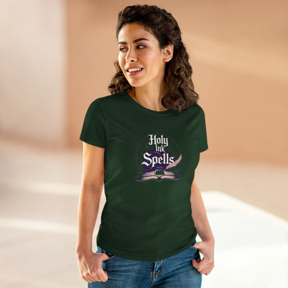 Holy Ink Spells Women Cotton Tshirt