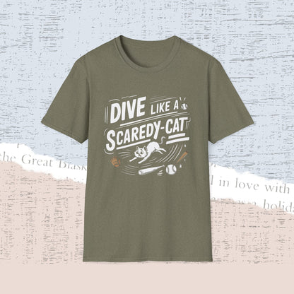 Dive Like Scaredy Cat Cotton Crew Neck Men Tshirt