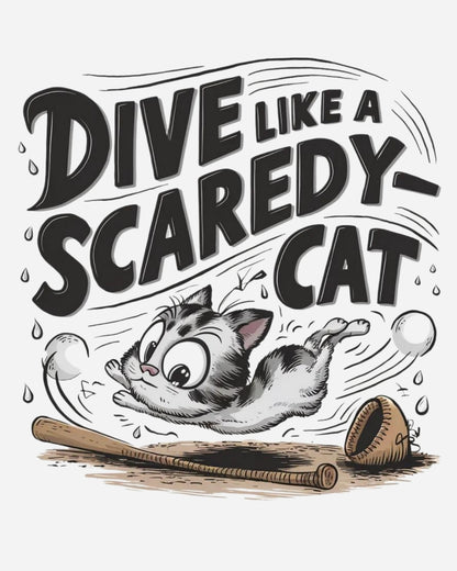 Dive Like Scaredy Cat Heavy Unisex Cotton Crewneck Sweatshirt