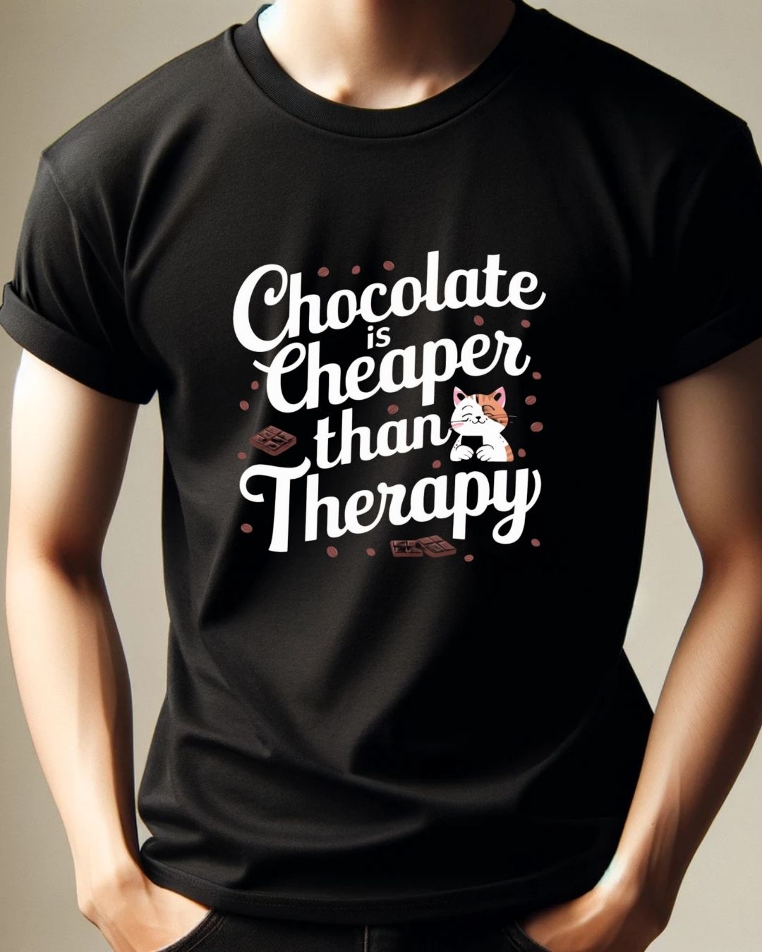 Chocolate Is Cheaper Than Therapy Cotton Tshirt