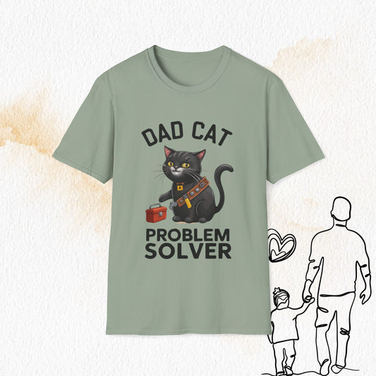 Dad Cat Problem Solver Cotton Men Tshirt