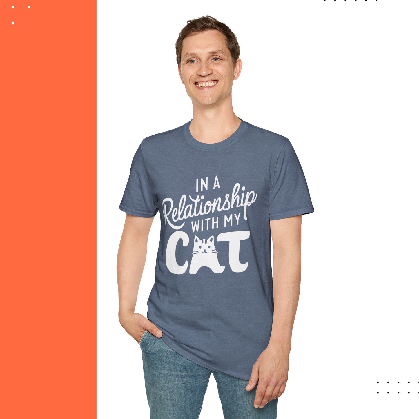 In A Relationship With Cat Cotton Men Tshirt