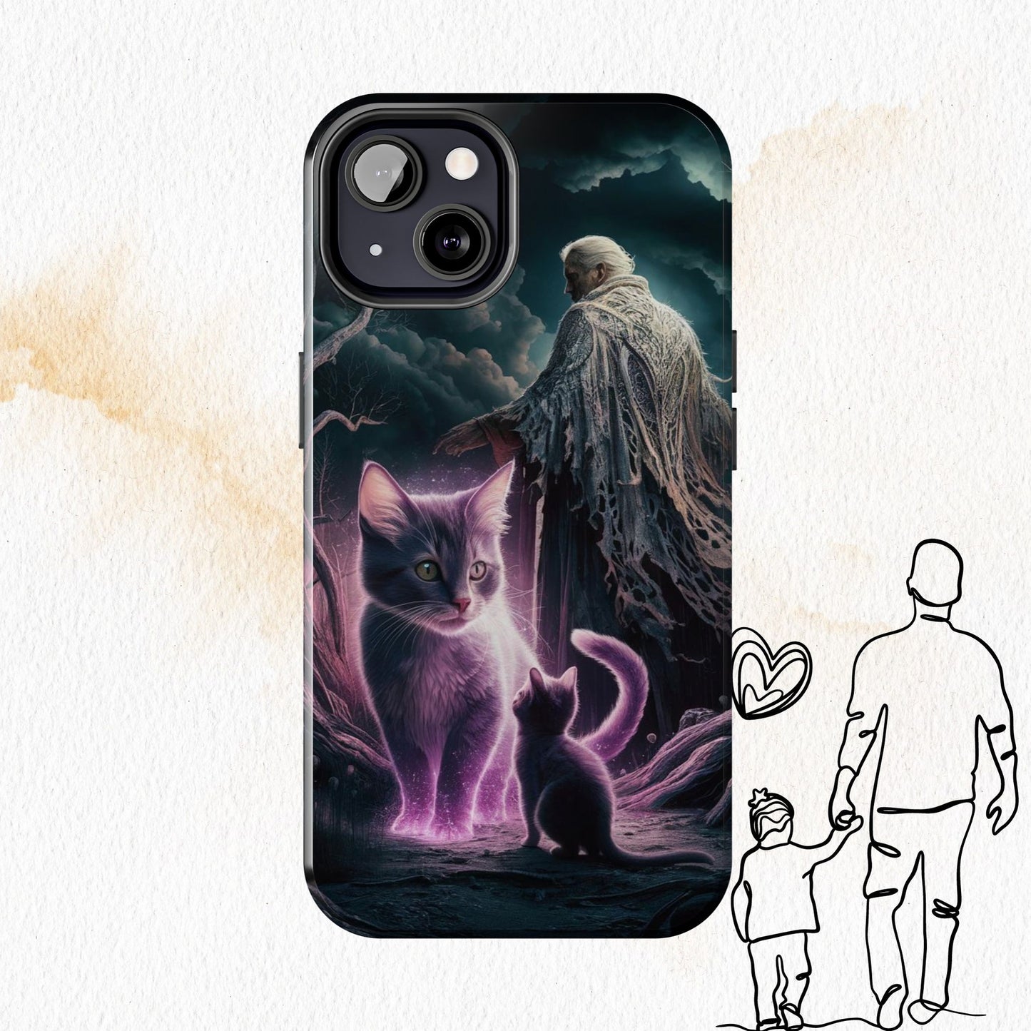 Meowmoirs Wireless Charging Support Tough Case