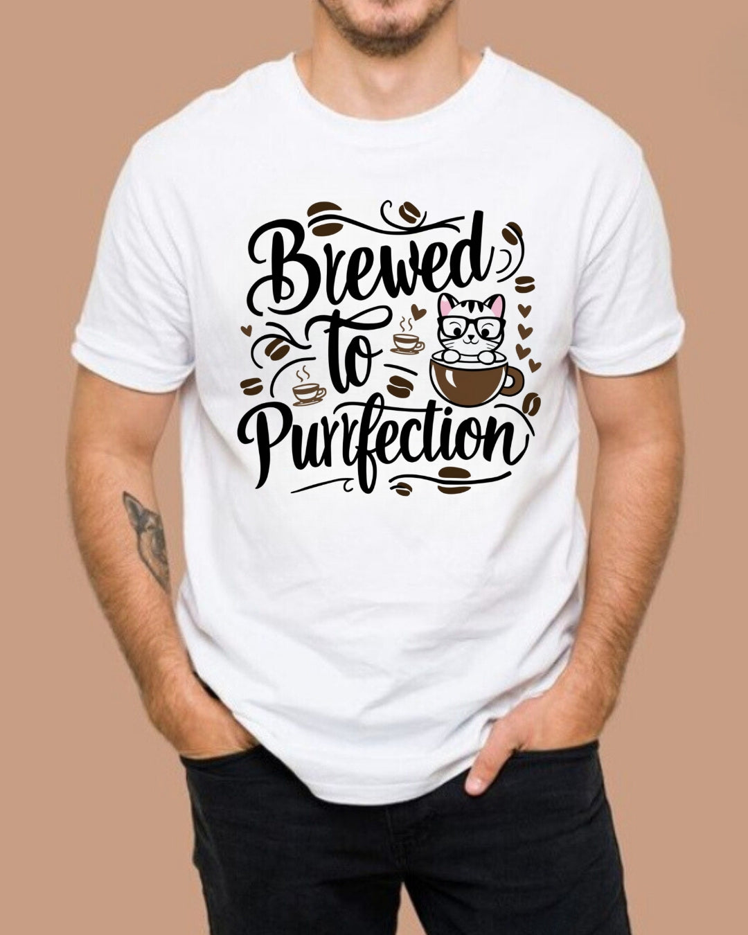 Brewed To Purrfections Coffee  T-Shirt