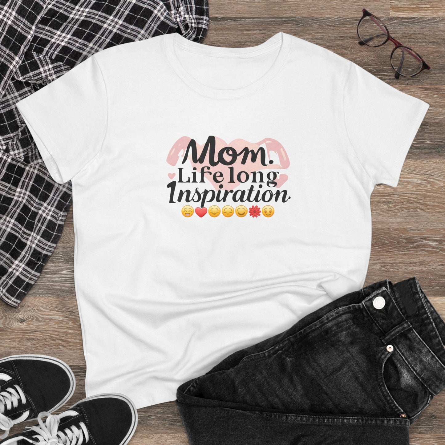 Mom Life Long Inspiration Women Cotton Tshirt