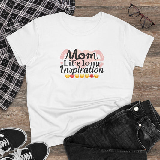 Mom Life Long Inspiration Women Cotton Tshirt
