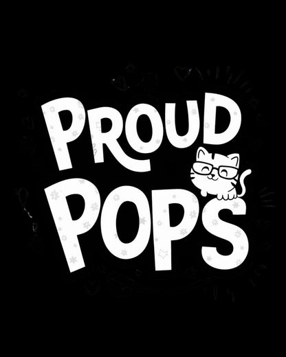 Dad Cat Proud Pops Cotton T-Shirts