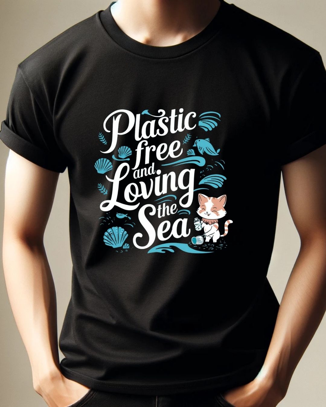Plastic Free & Loving Sea Cotton Tshirt