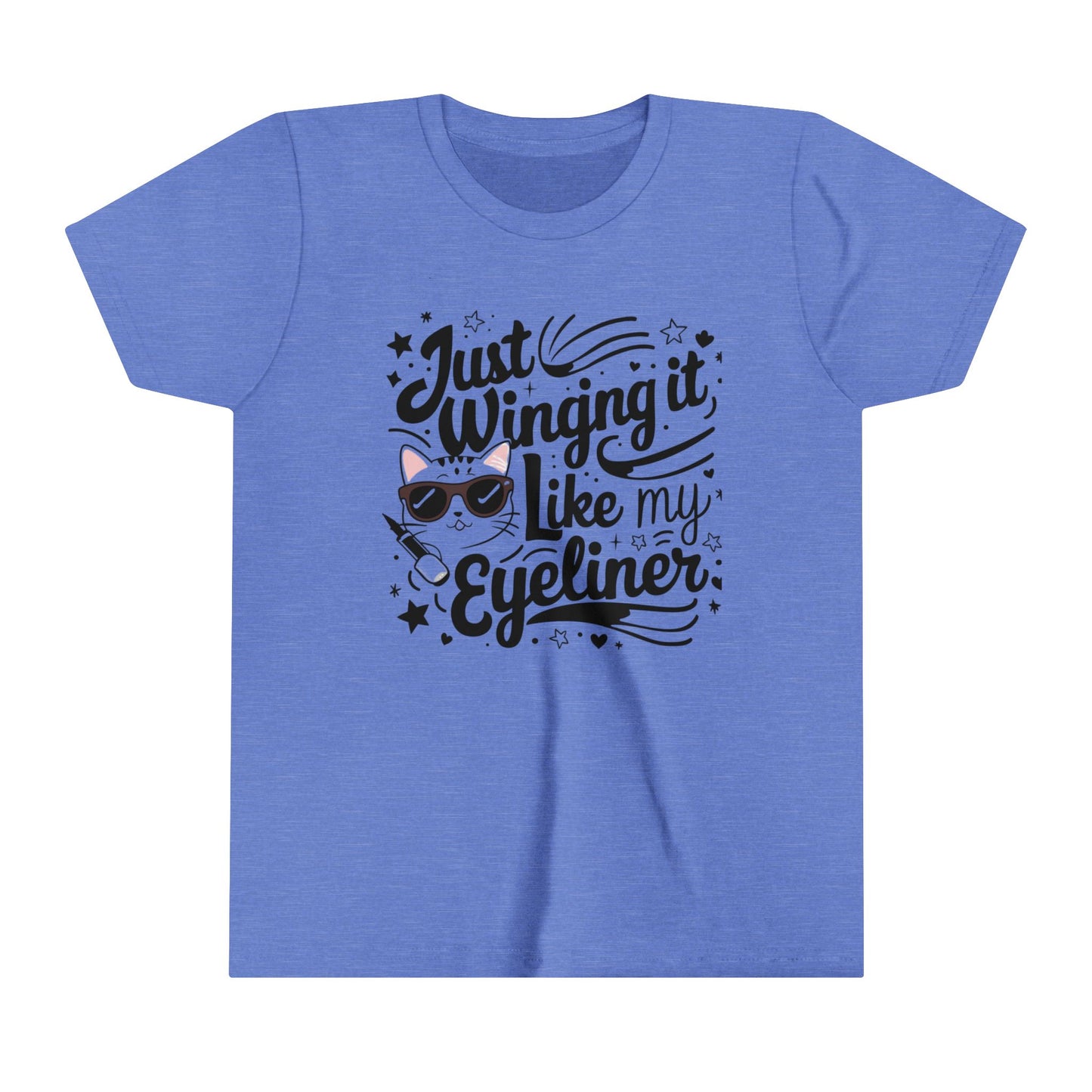 Just Winging it Like My Eyeliner Youth Heavy Cotton T-Shirt
