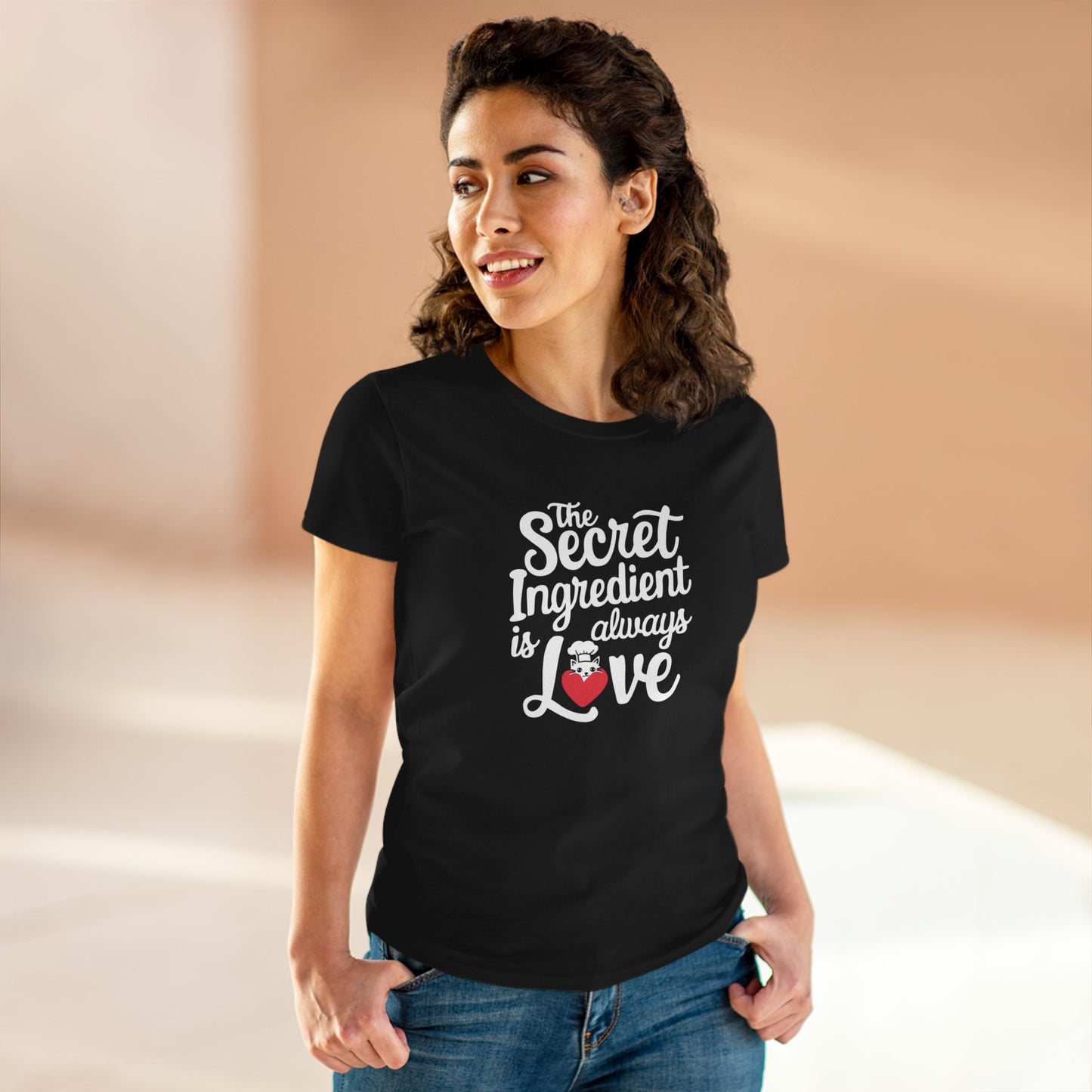 Secret Ingredient Is Love  Women Cotton Tshirt