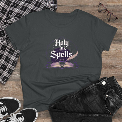 Holy Ink Spells Women Cotton Tshirt
