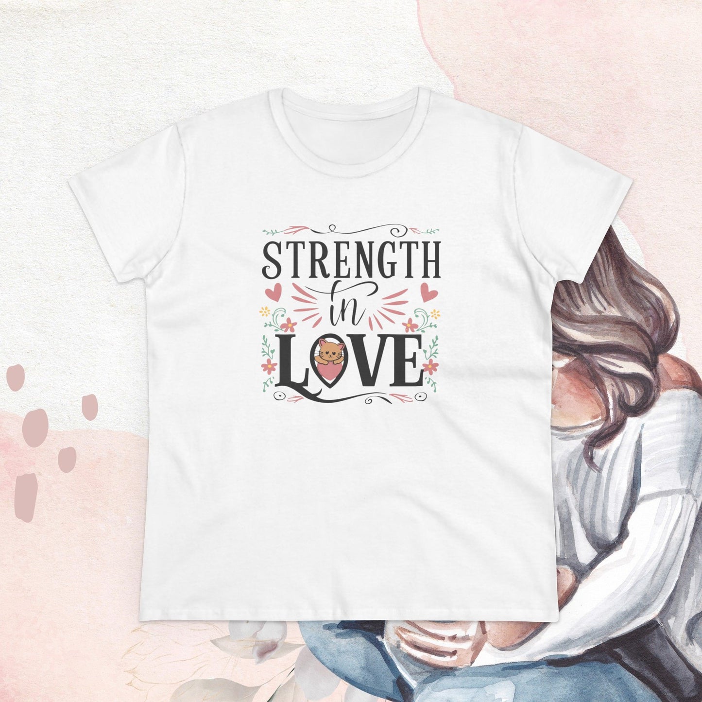 Strength In Love Women Cotton Tshirt