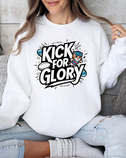 Kick For Glory Heavy Unisex Cotton Crewneck Sweatshirt