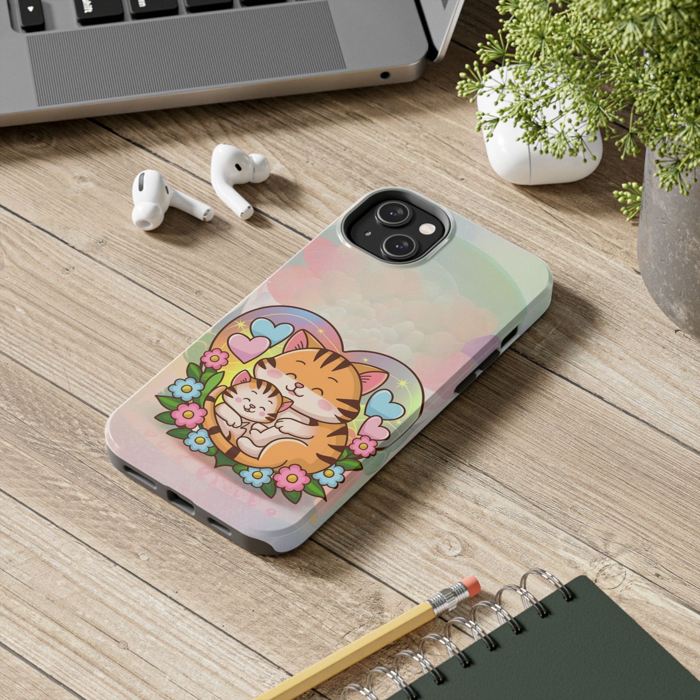Kitten Cuddle Wireless Charging Support Tough Case