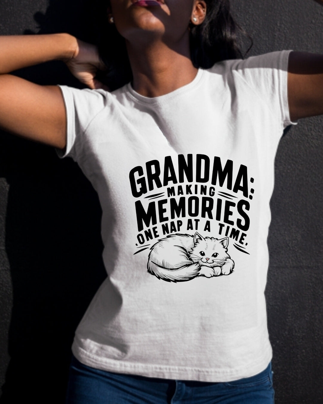 Grandma Having Memory One Nap A Time Cotton Tshirt