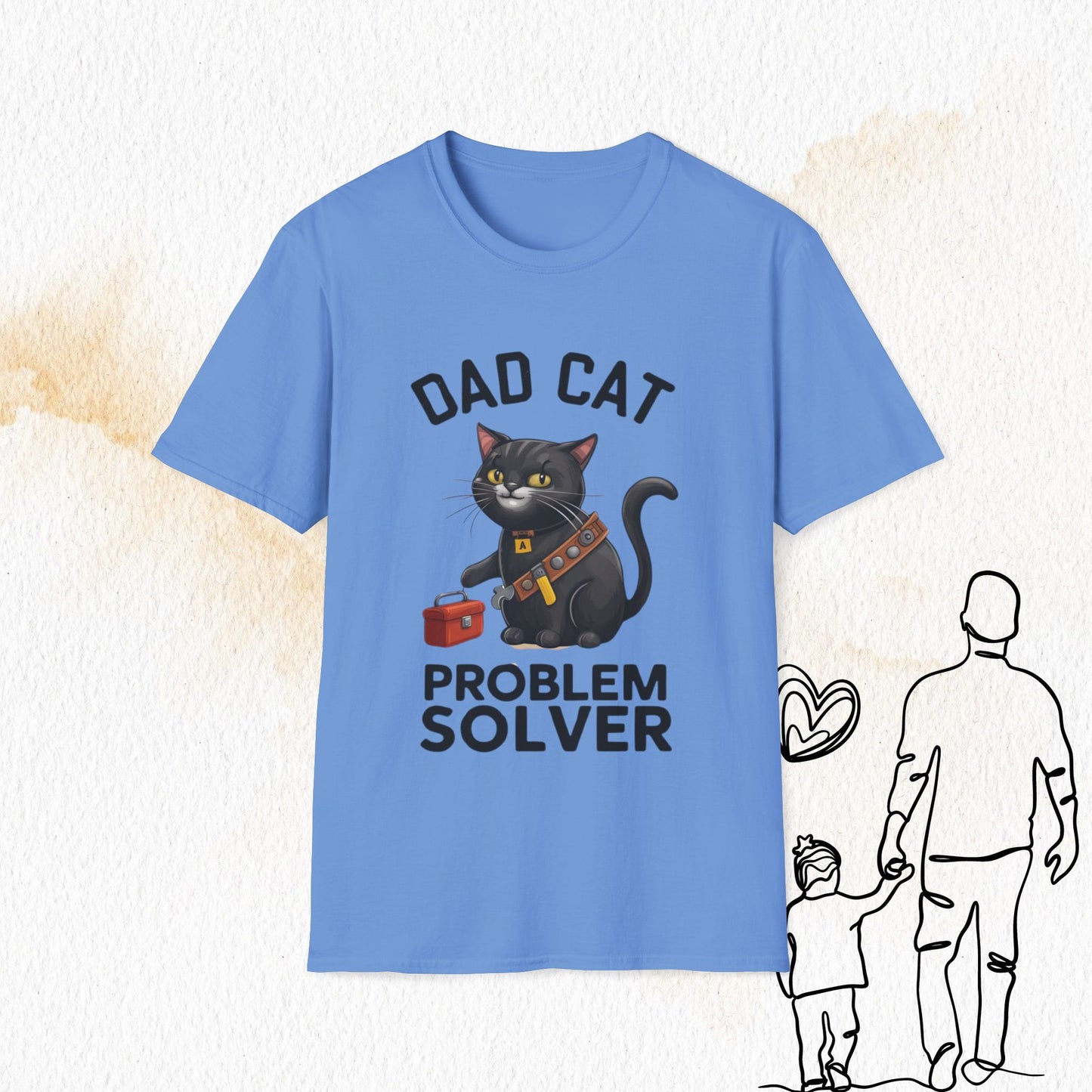 Dad Cat Problem Solver Cotton Men Tshirt