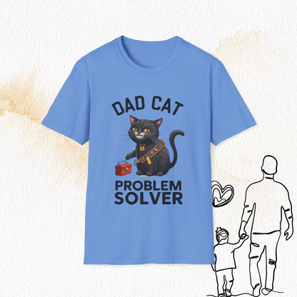 Dad Cat Problem Solver Cotton Men Tshirt
