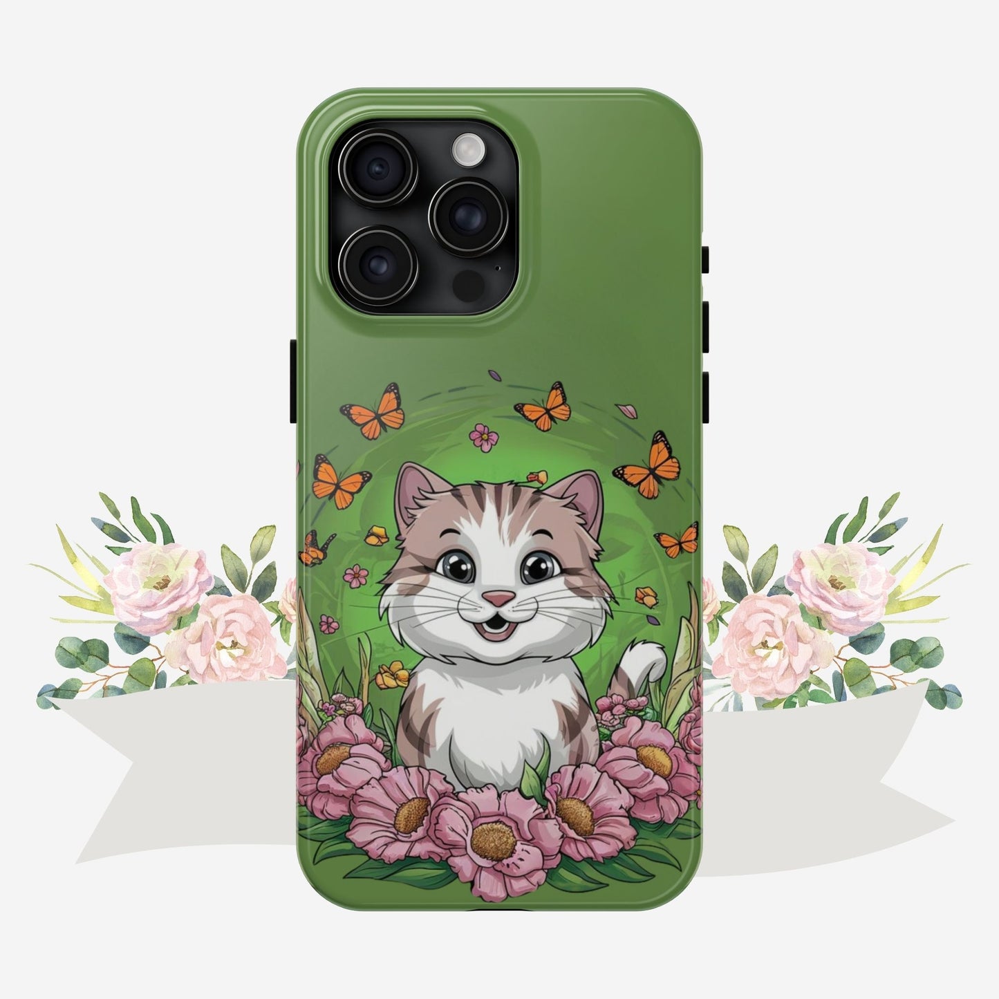 Green Mewsic Wireless Charging Support Tough Case