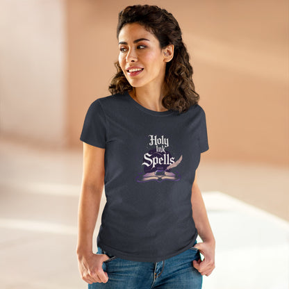 Holy Ink Spells Women Cotton Tshirt