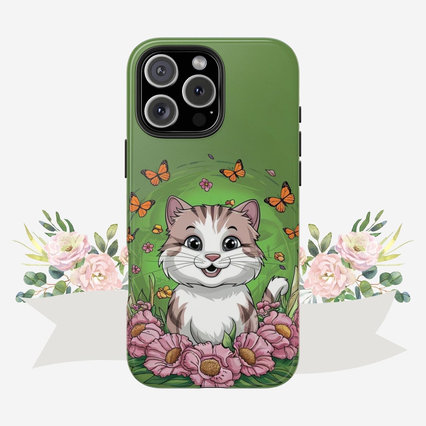 Green Mewsic Wireless Charging Support Tough Case
