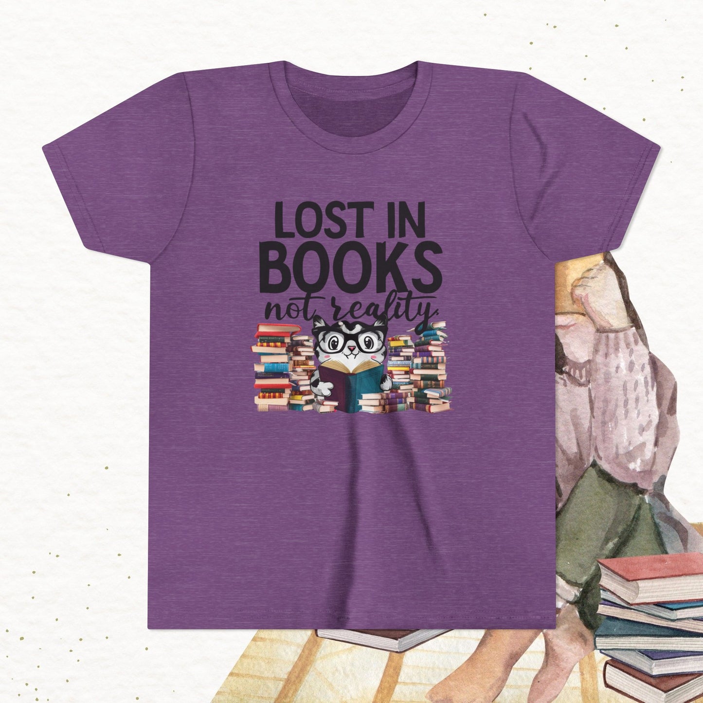 Lost In Book Youth Heavy Cotton T-Shirt