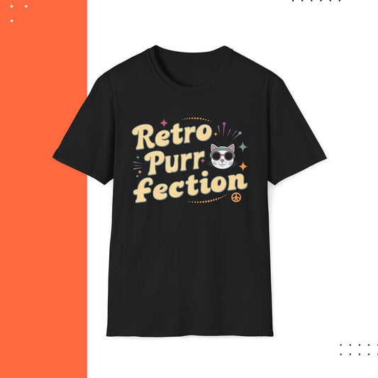 Retro Purr Fection Cotton Men T-Shirt