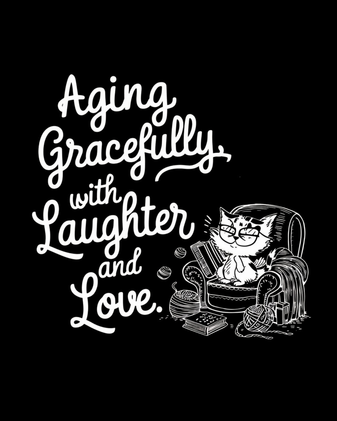 Aging Graceful Laughter & Loves Grandma Cotton T-Shirt
