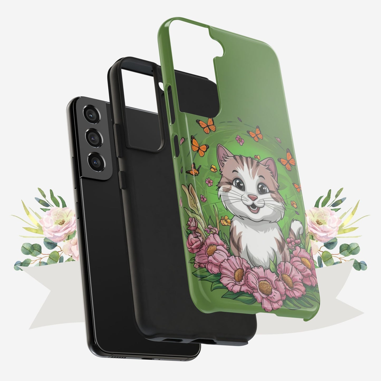 Green Mewsic Wireless Charging Support Tough Case
