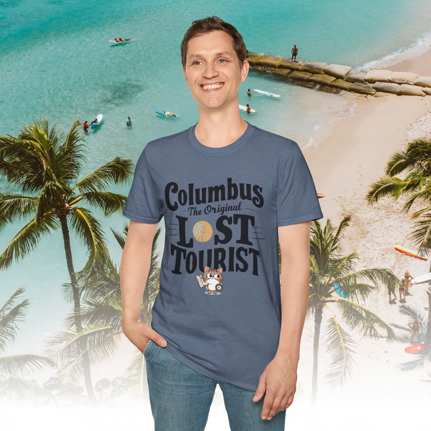 Columbus The Original Lost Tourist Cotton Men Tshirt