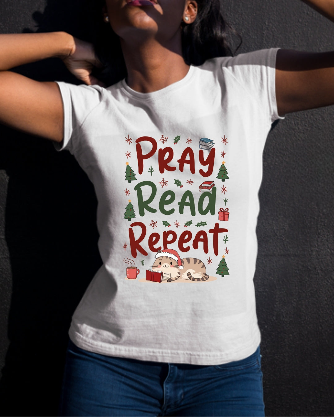 Pray Read Repeat Cotton Tshirts