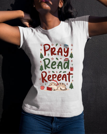 Pray Read Repeat Cotton Tshirts