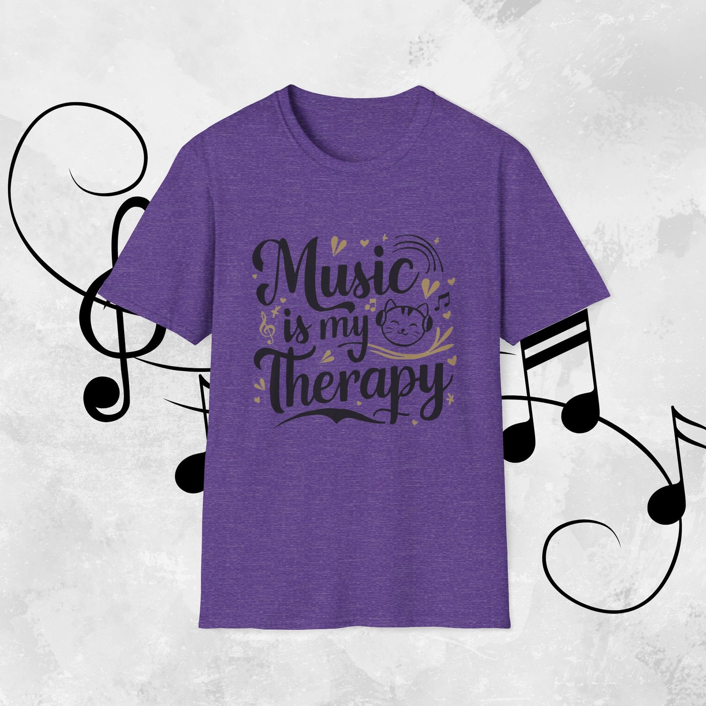 Music Is My Therapy Cotton Men T-Shirt