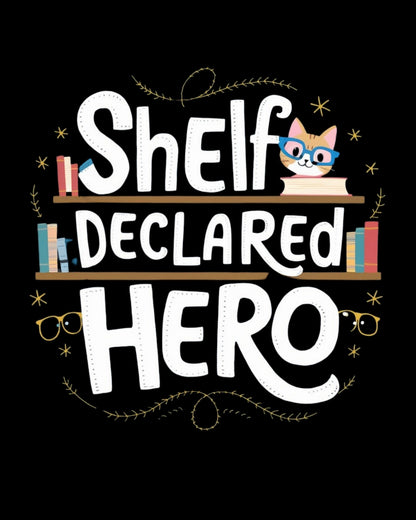 Book Lovers Shelf Declared Hero Cotton T-Shirt