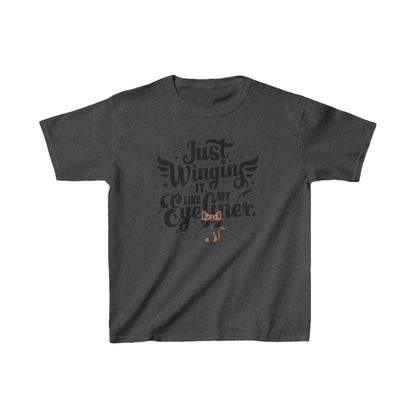 Just Winging it Like My Eyeliner kid Cotton T-Shirt