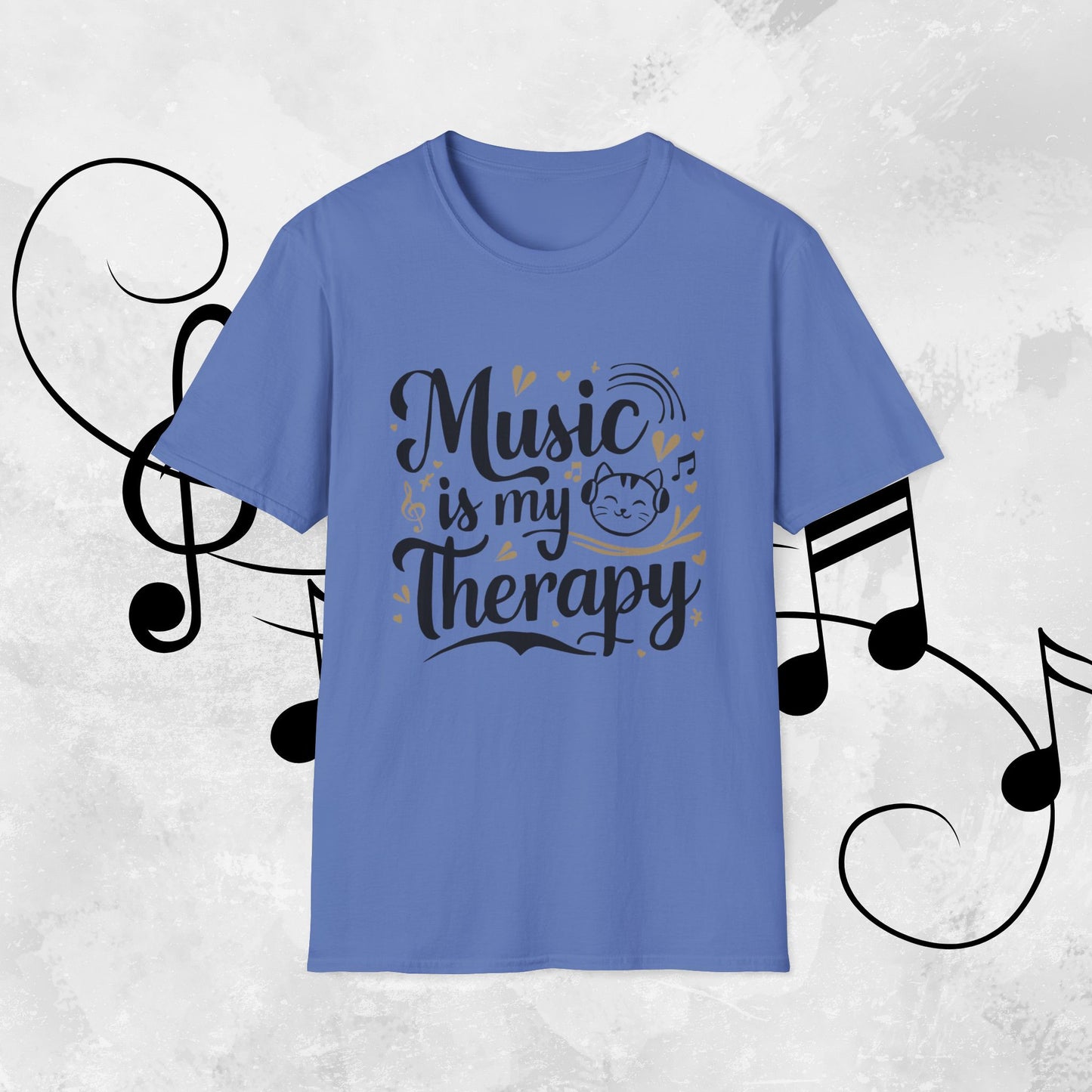 Music Is My Therapy Cotton Men T-Shirt