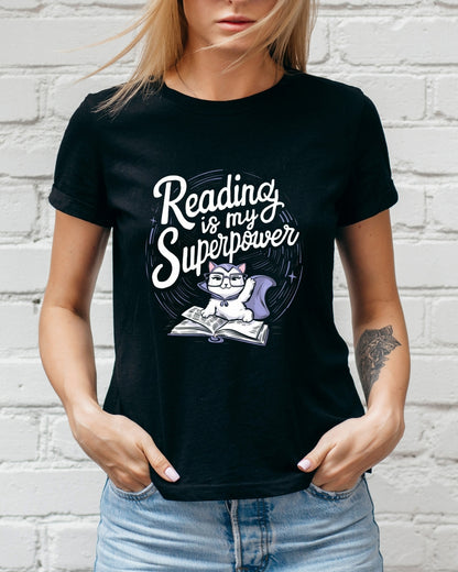 Book Lovers T-Shirt Reading Is My Superpower Cotton Tshirt