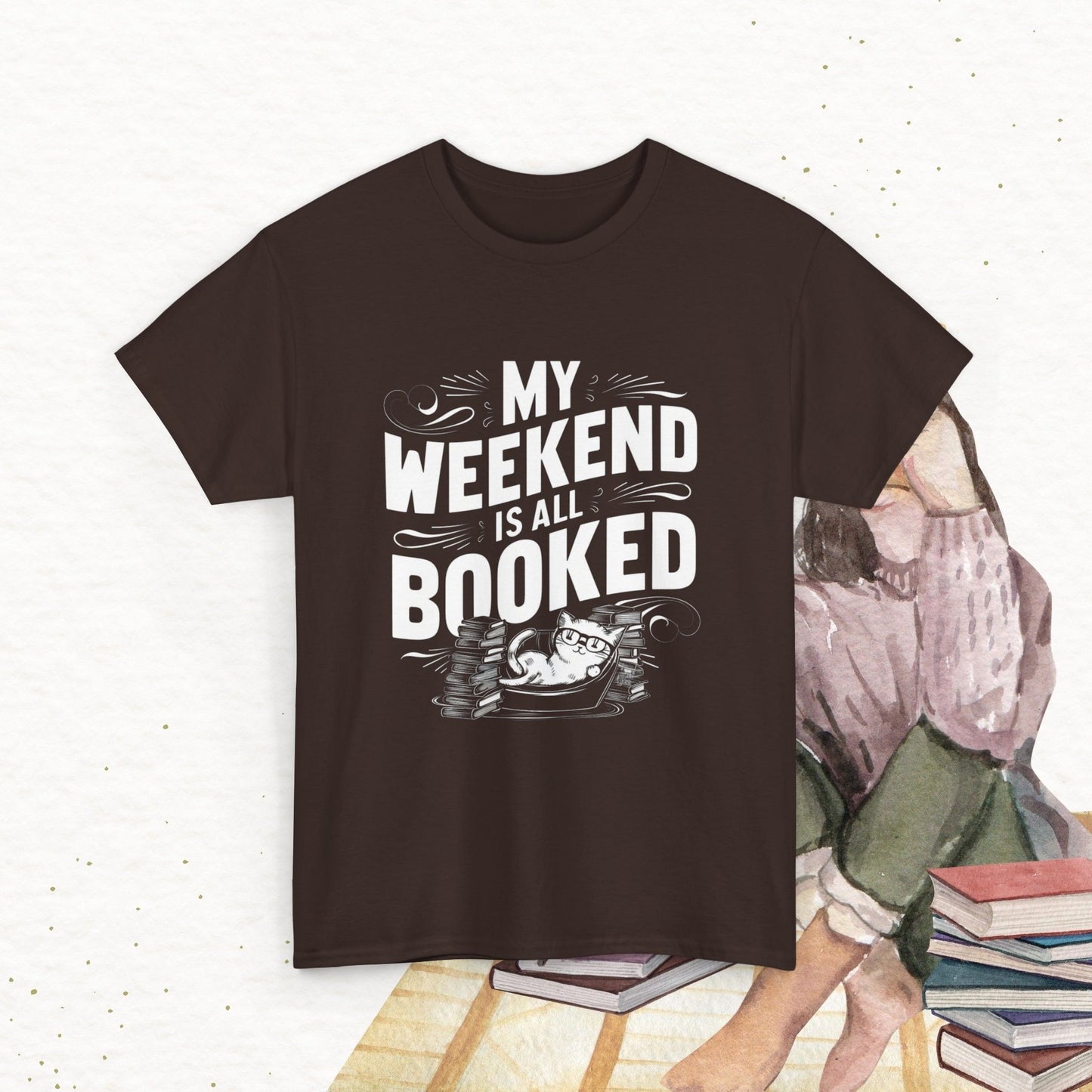 Book Lovers My Weekend Is All Booked Cotton Tshirt