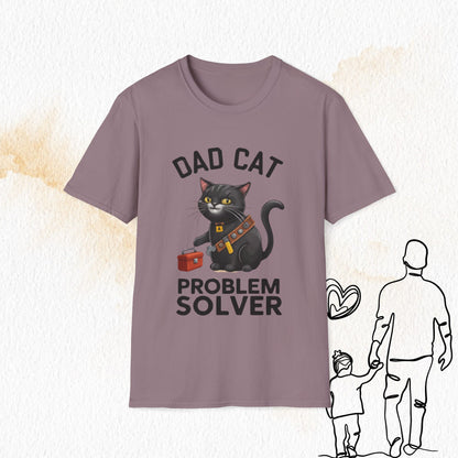 Dad Cat Problem Solver Cotton Men Tshirt