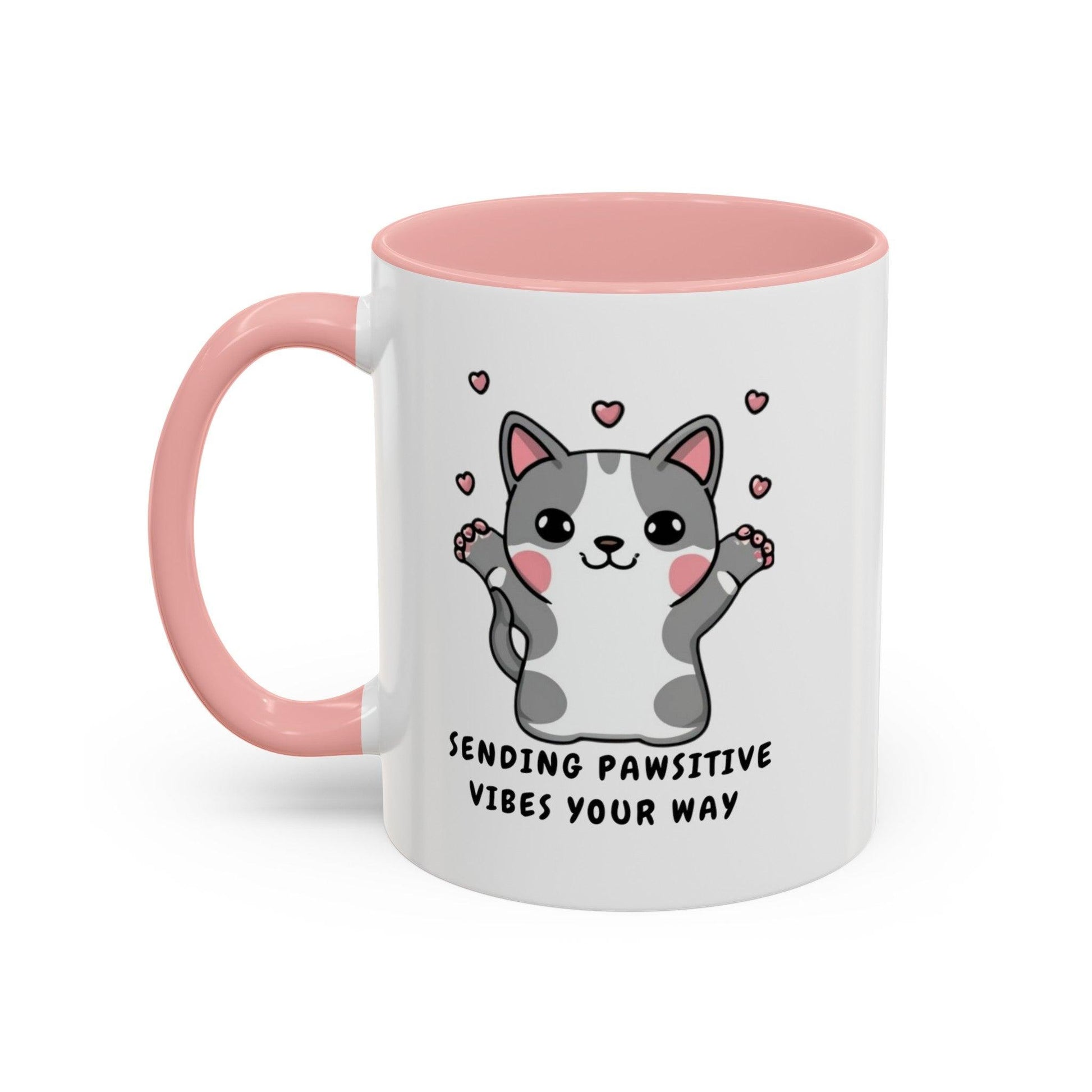 Billien Pawsitive Vibes Printify 11 oz 11oz accent mug Coffee Mugs Holiday Picks Home & Living Kitchen Mugs Spring Essentials two tone White base
