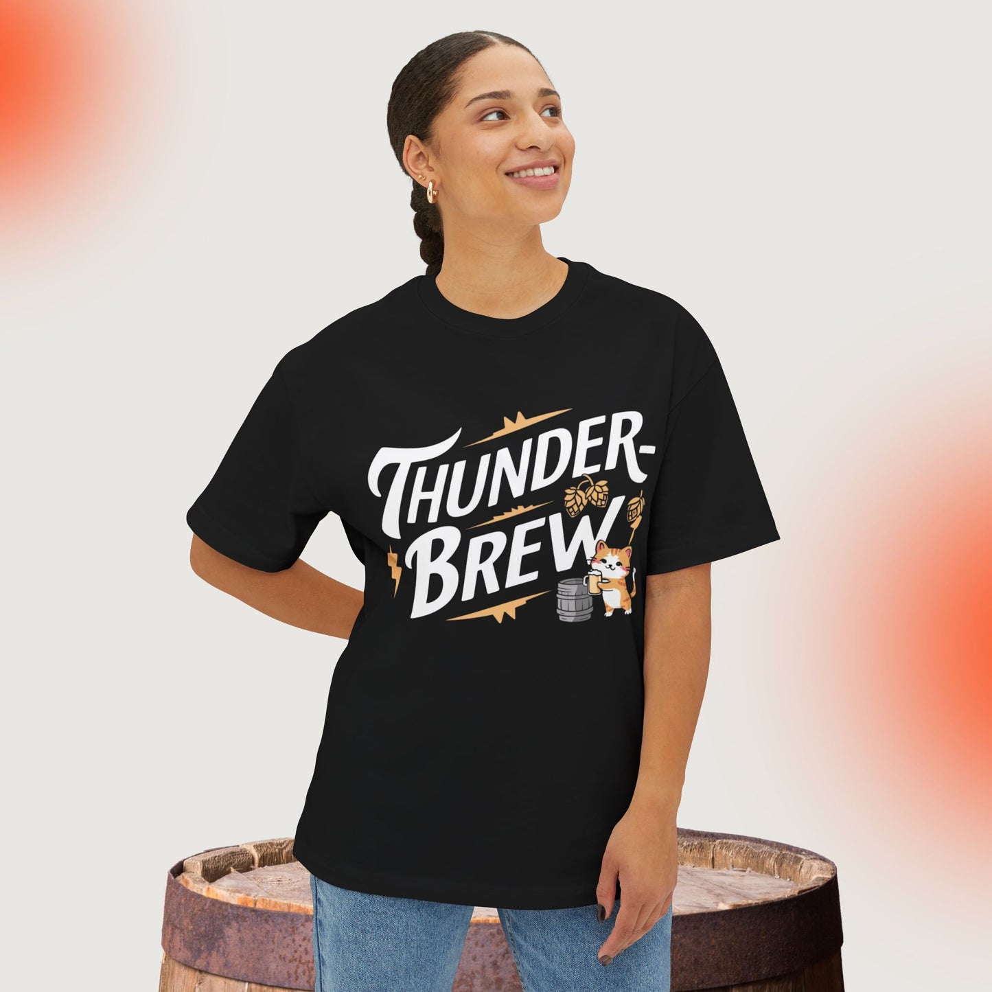 Thunder Brew Unisex Beerlover Oversized Boxy Tshirt