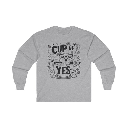 Cup Of Yes Cotton Long Sleeve Tshirt