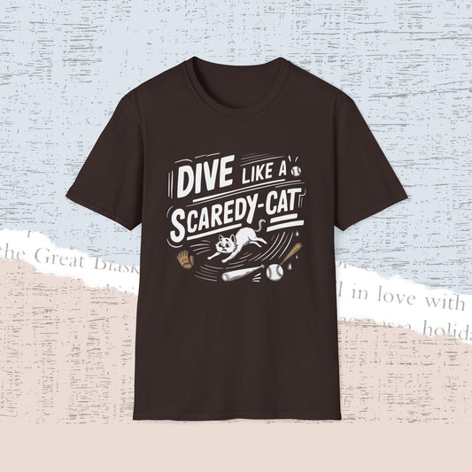 Dive Like Scaredy Cat Cotton Crew Neck Men Tshirt