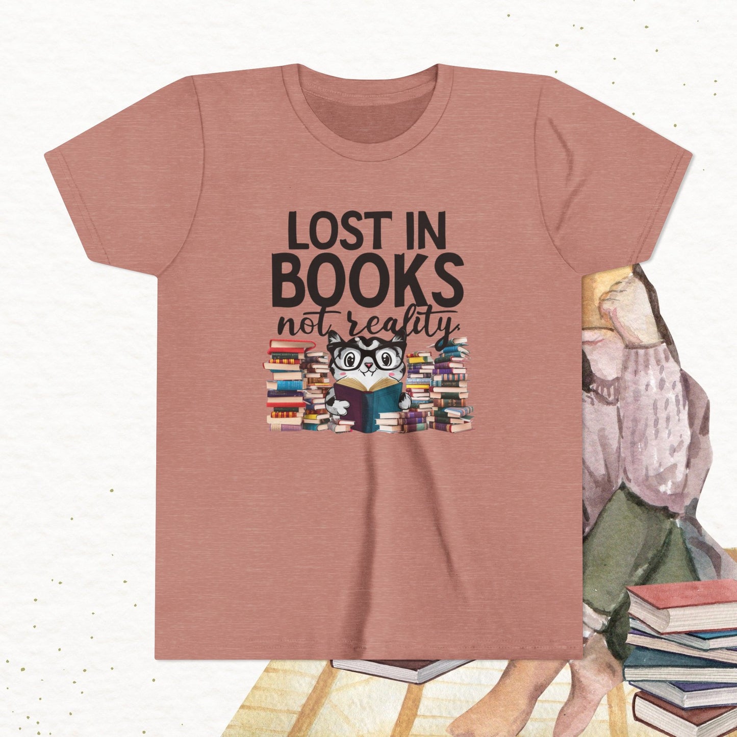 Lost In Book Youth Heavy Cotton T-Shirt