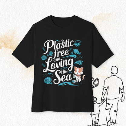 Plastic Free Loving Ocean Unisex Oversized Boxy Tshirts