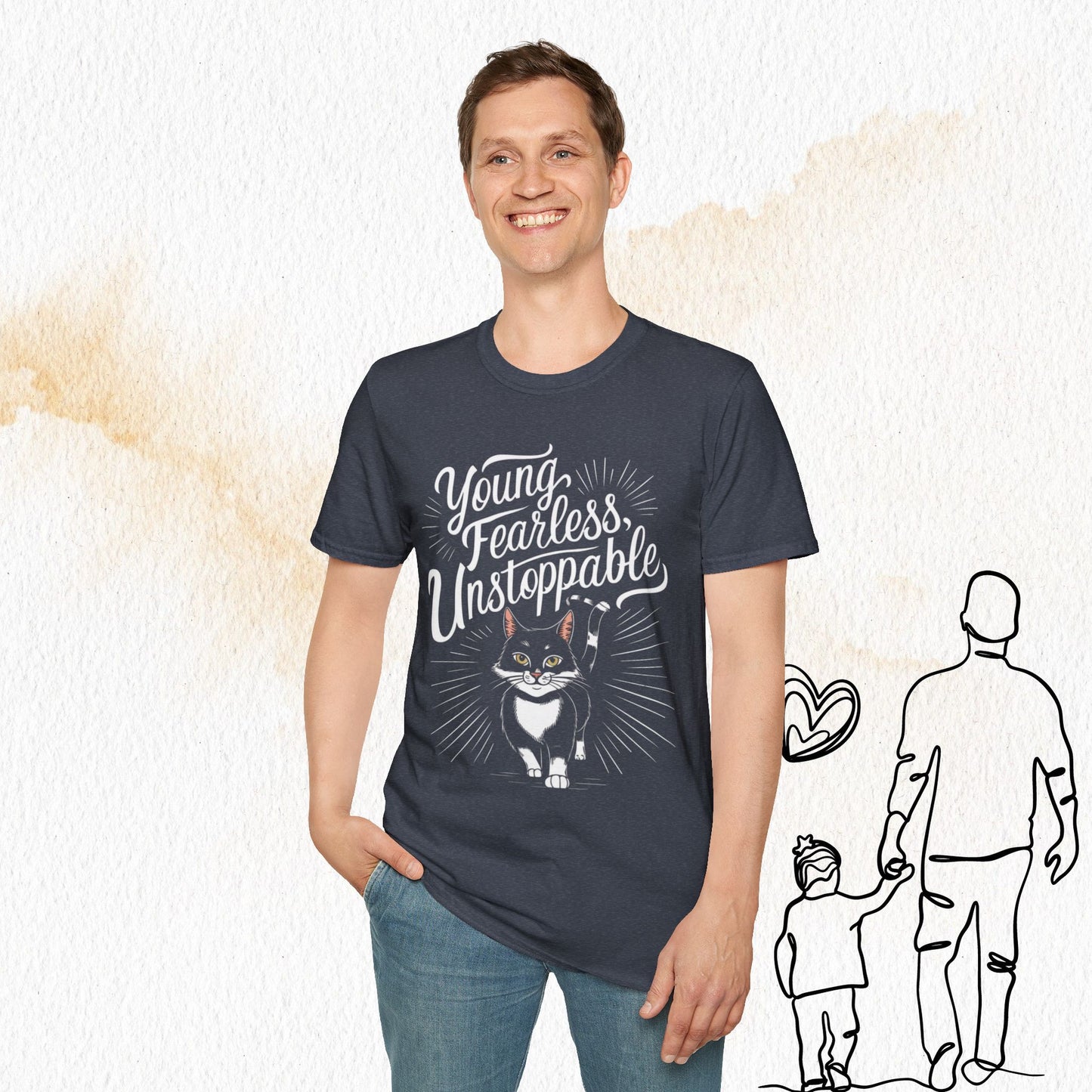 Young Fearless Unstoppable Crew Neck Cotton Men Tshirt