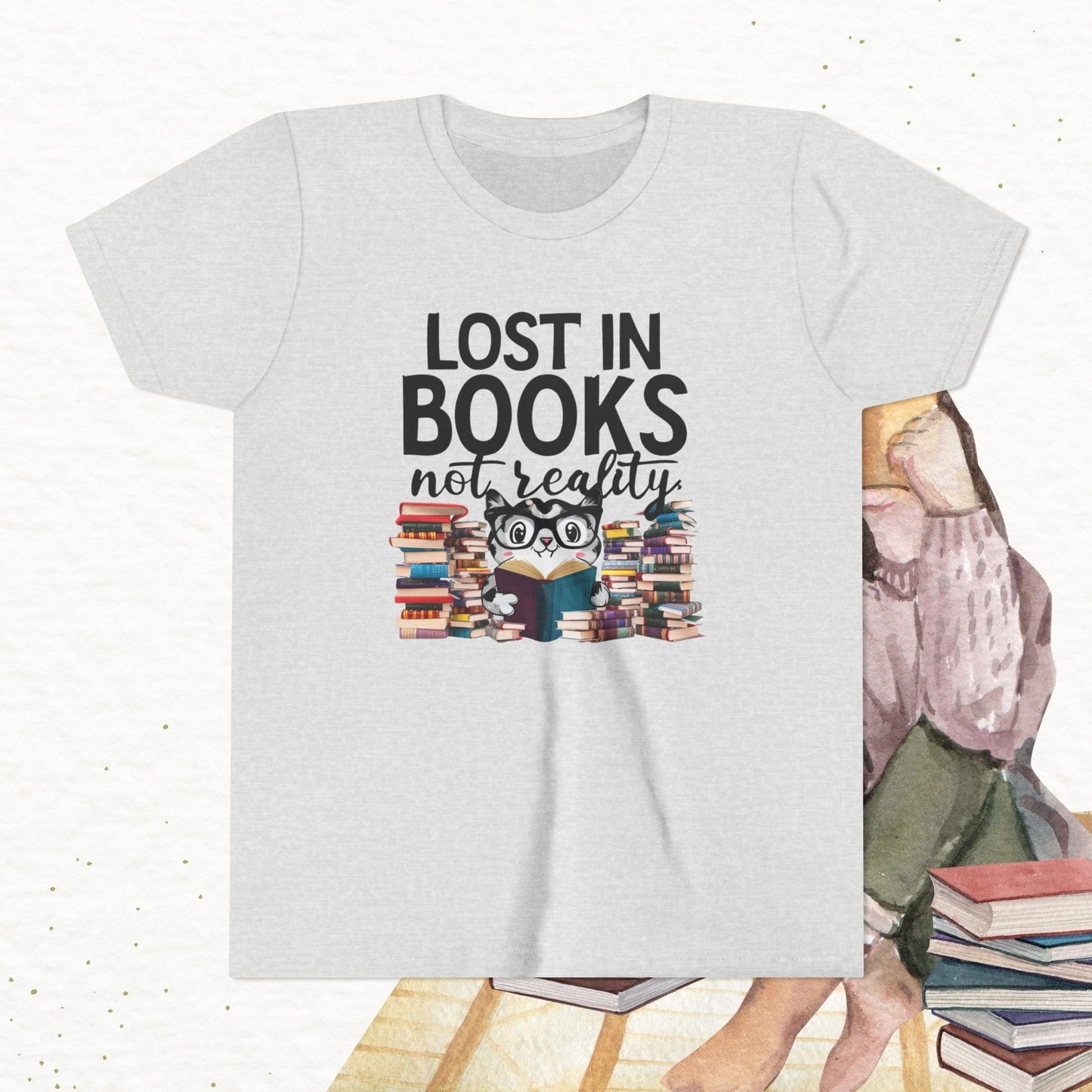 Lost In Book Youth Heavy Cotton T-Shirt