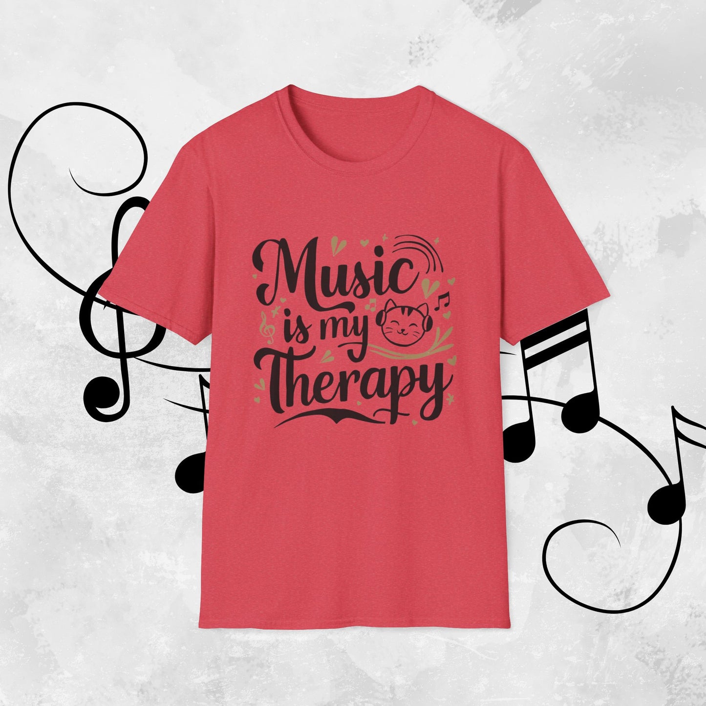 Music Is My Therapy Cotton Men T-Shirt