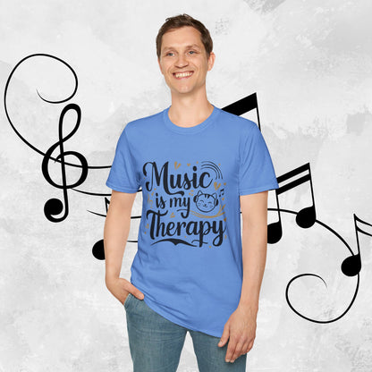 Music Is My Therapy Cotton Men T-Shirt