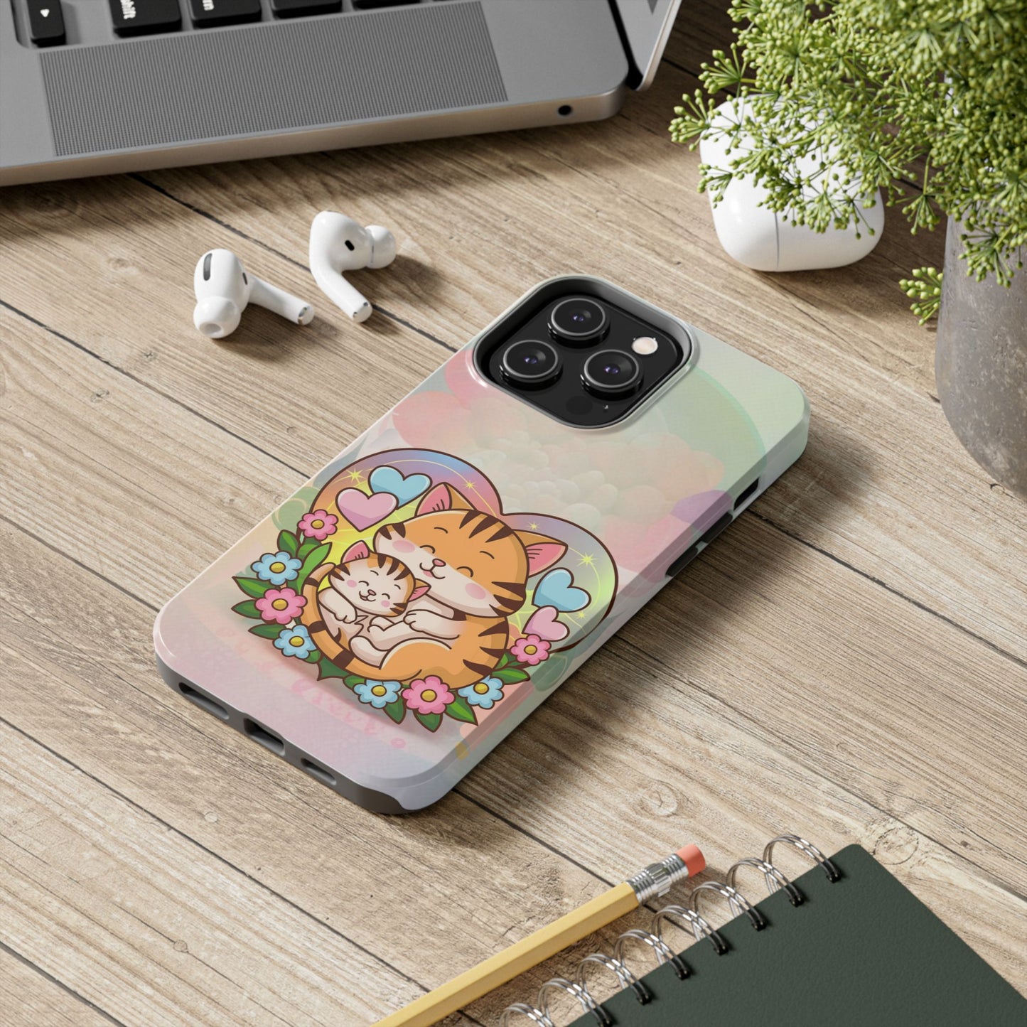 Kitten Cuddle Wireless Charging Support Tough Case