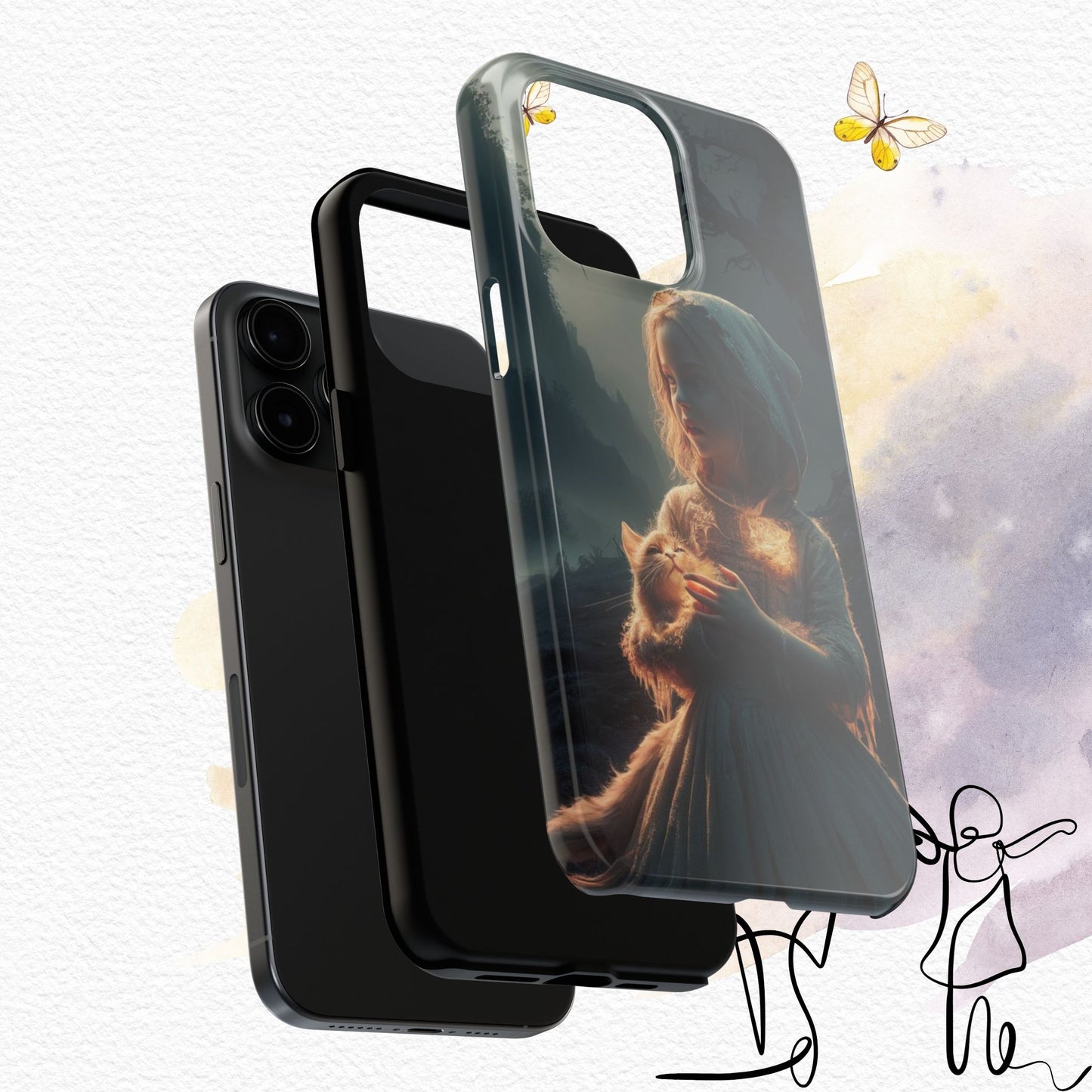Glitter Guardian Wireless Charging Support Tough Case